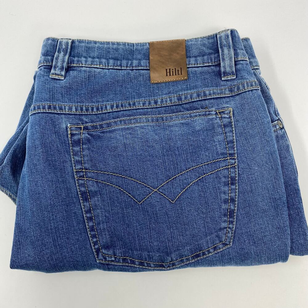 Hiltl Mens 42x25 Blue Medium Wash Wide Leg 5 Pocket‎ Jeans